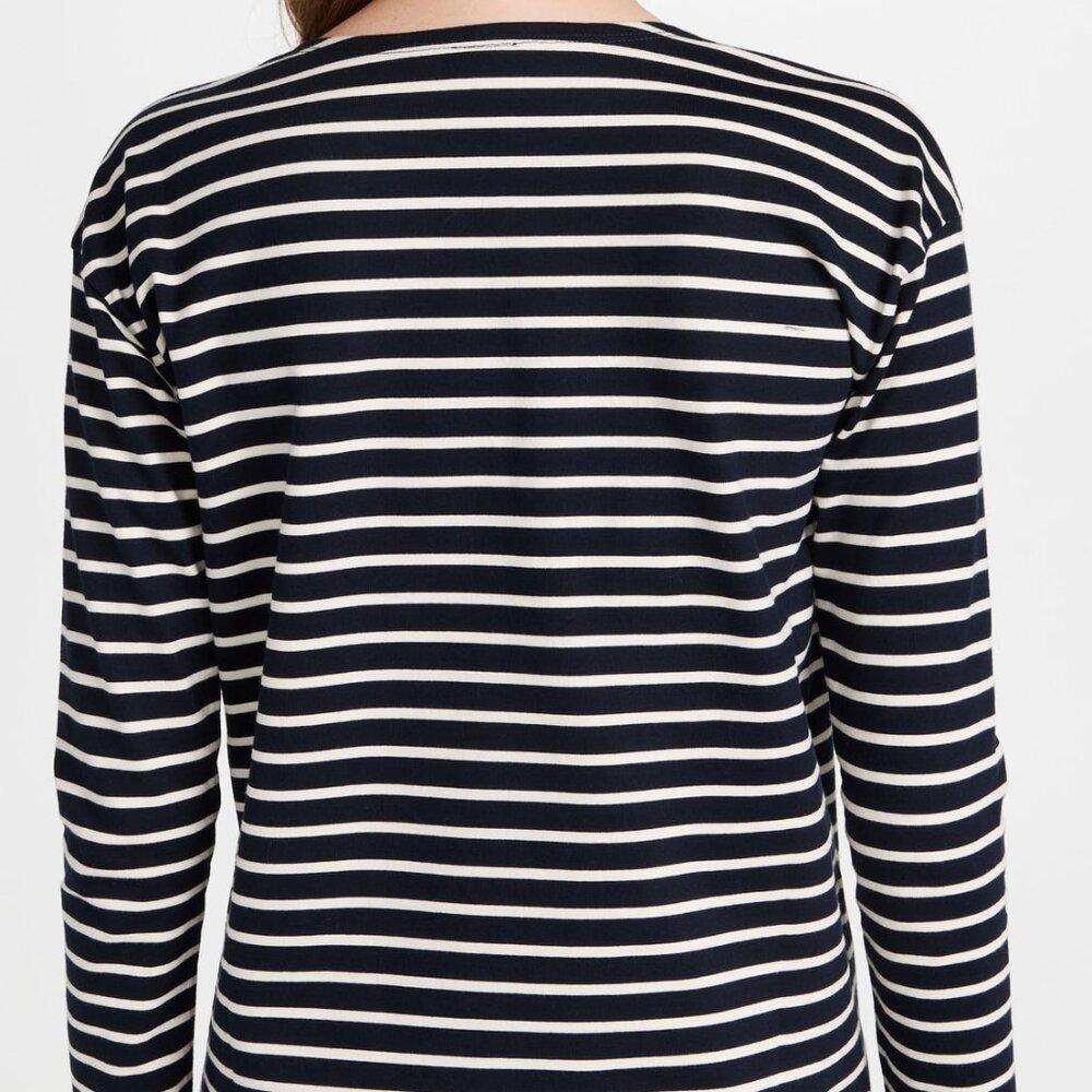 KULE long sleeve striped shirt- THE classic Bardot Navy/Cream XS - Picture 3 of 3